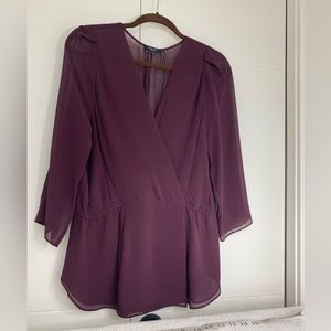 BABATON Silk wrap front party top